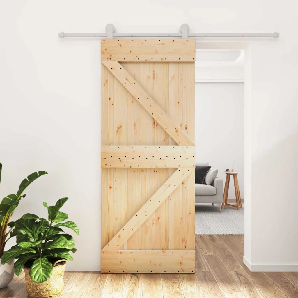 Porta scorrevole Naturale e Bianco 80 x 210 cm