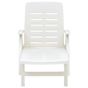 Lettino Prendisole Pieghevole in Plastica Bianco 48754