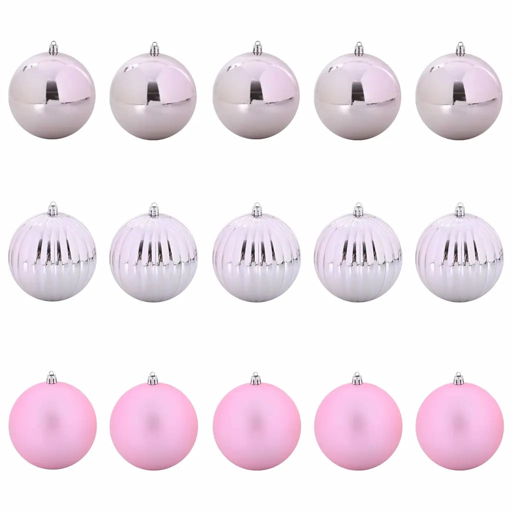 Set di Palle di Natale 15 pz-Decorazioni natalizie Rosa Plastica