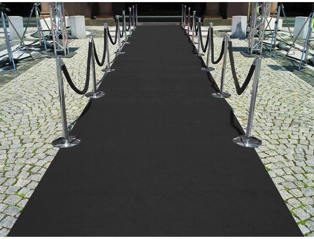 Passatoia Moquette Nera 100x2000 Cm Antiscivolo Cerimonia Evento Fiera Corridoio Negozio Marciapiede