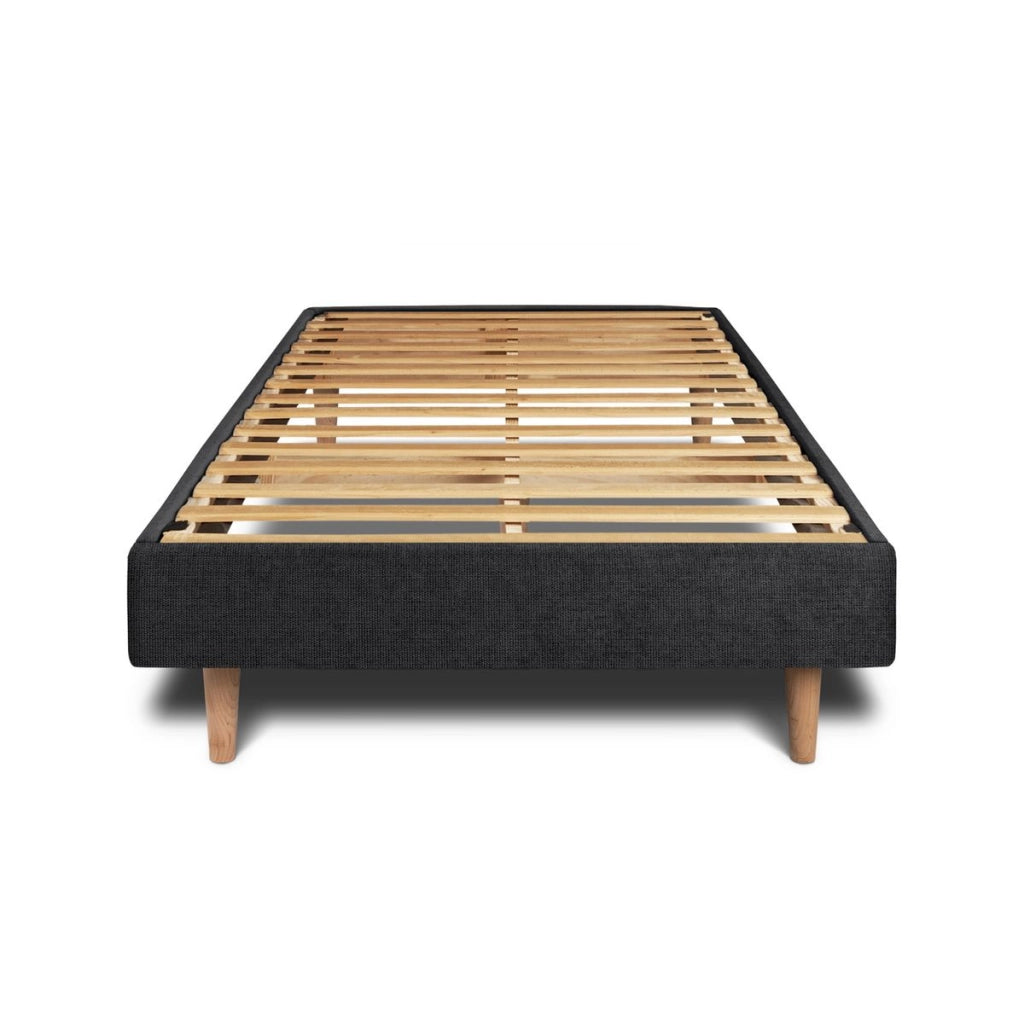 Letto 90x200 cm con testata imbottita - Tessuto Tela opaca
