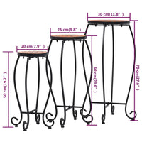 Tavolini con Mosaico 3 pz Terracotta in Ceramica 46701