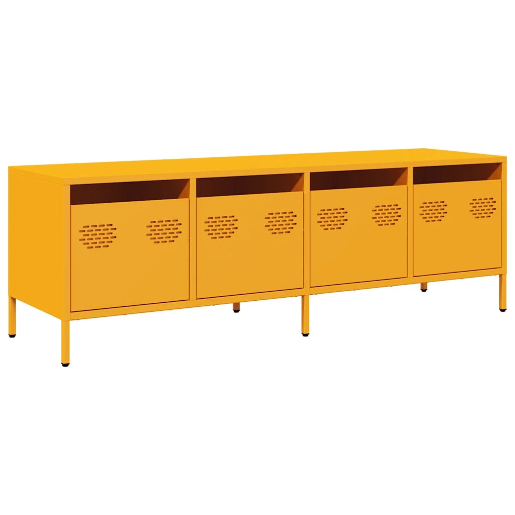 Mobile TV Giallo Senape 135x39x43,5 cm in Acciaio