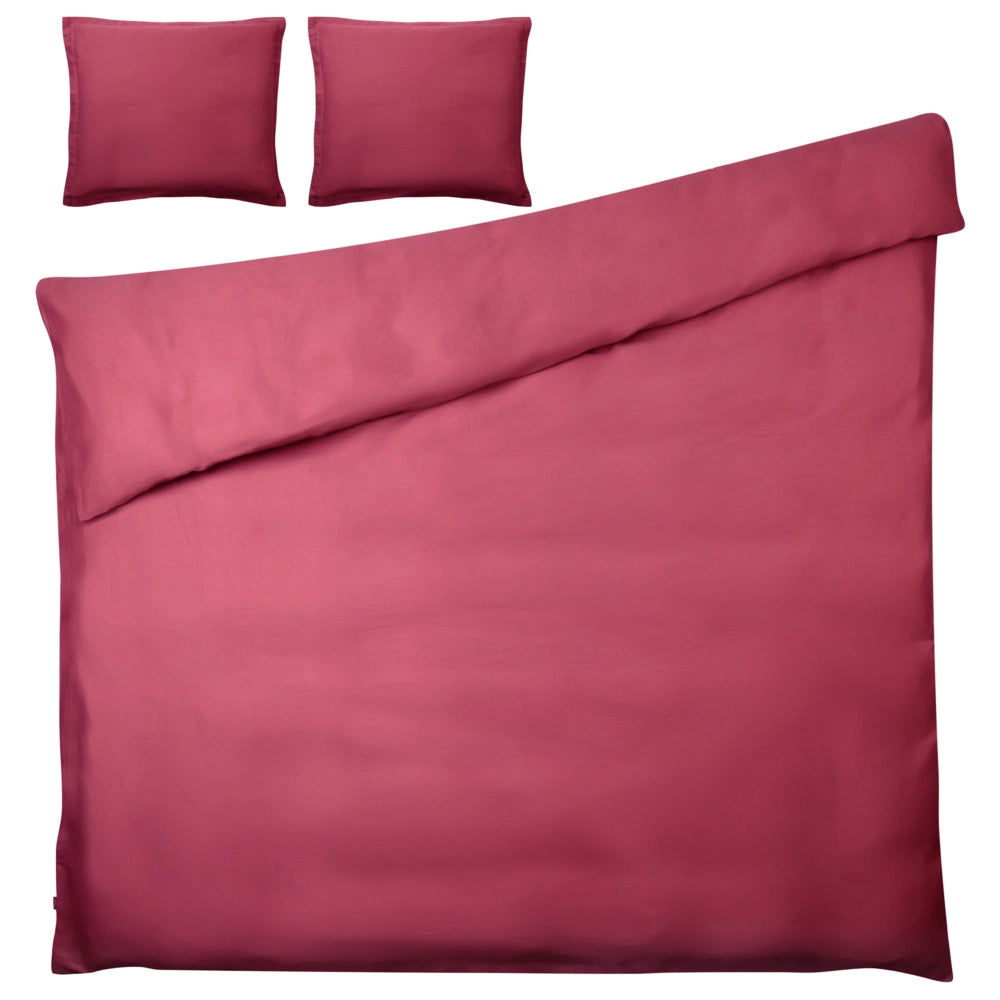 Set copripiumino e federa in cotone satinato bourdeaux 240 x 220 cm per una camera da letto moderna