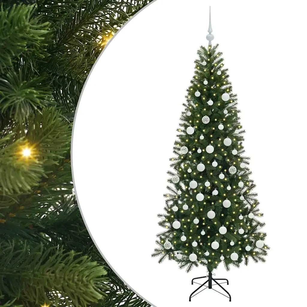 Albero di Natale | Decorazioni natalizie artificiale con 300 LED Verde 180 cm PE e PVC