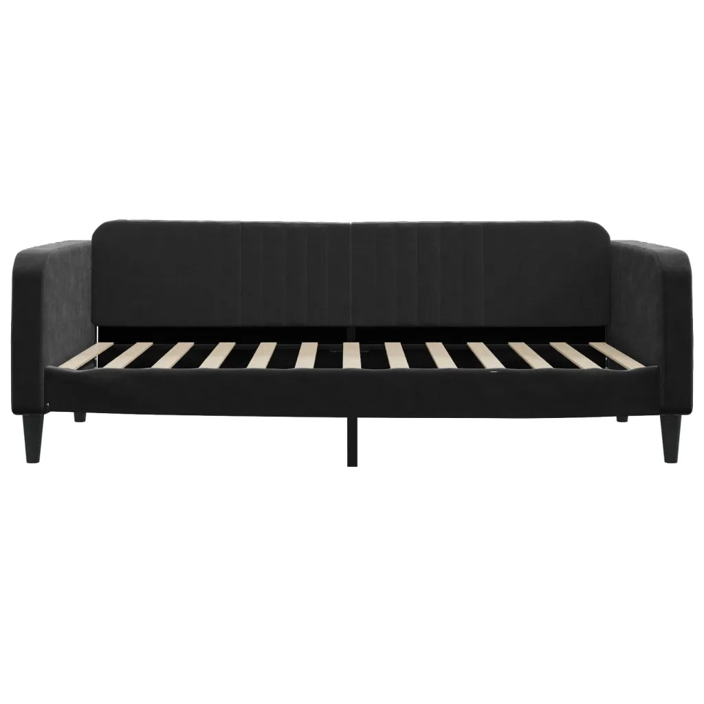 Divano letto | Sof¨¤ letto | Letto singolo Estraibile con Cassetti Nero 100x200 cm in Velluto