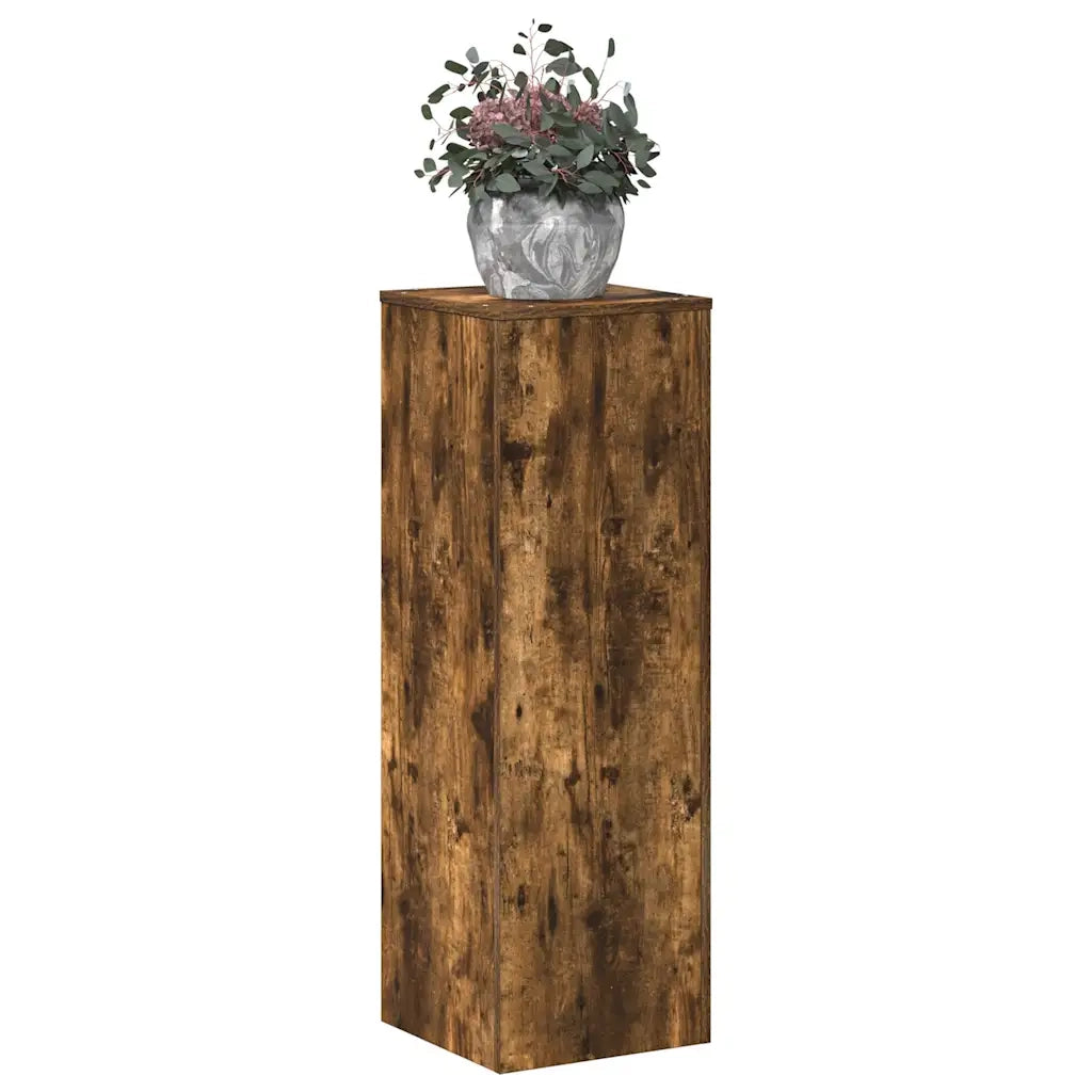 Supporto per Piante Rovere Fumo 33x33x100 cm in Truciolato 852955