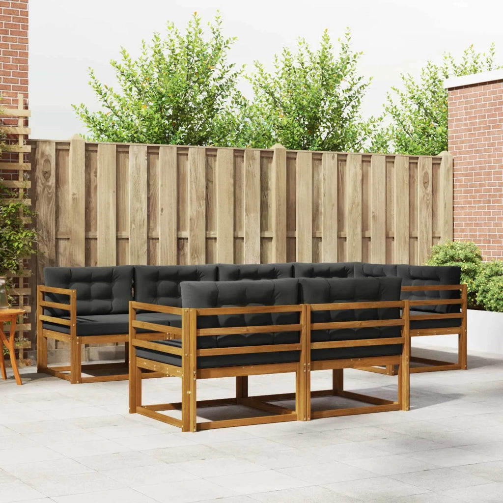 Set di divani da esterno con cuscino 7 pcs Naturale e Antracite 3367705