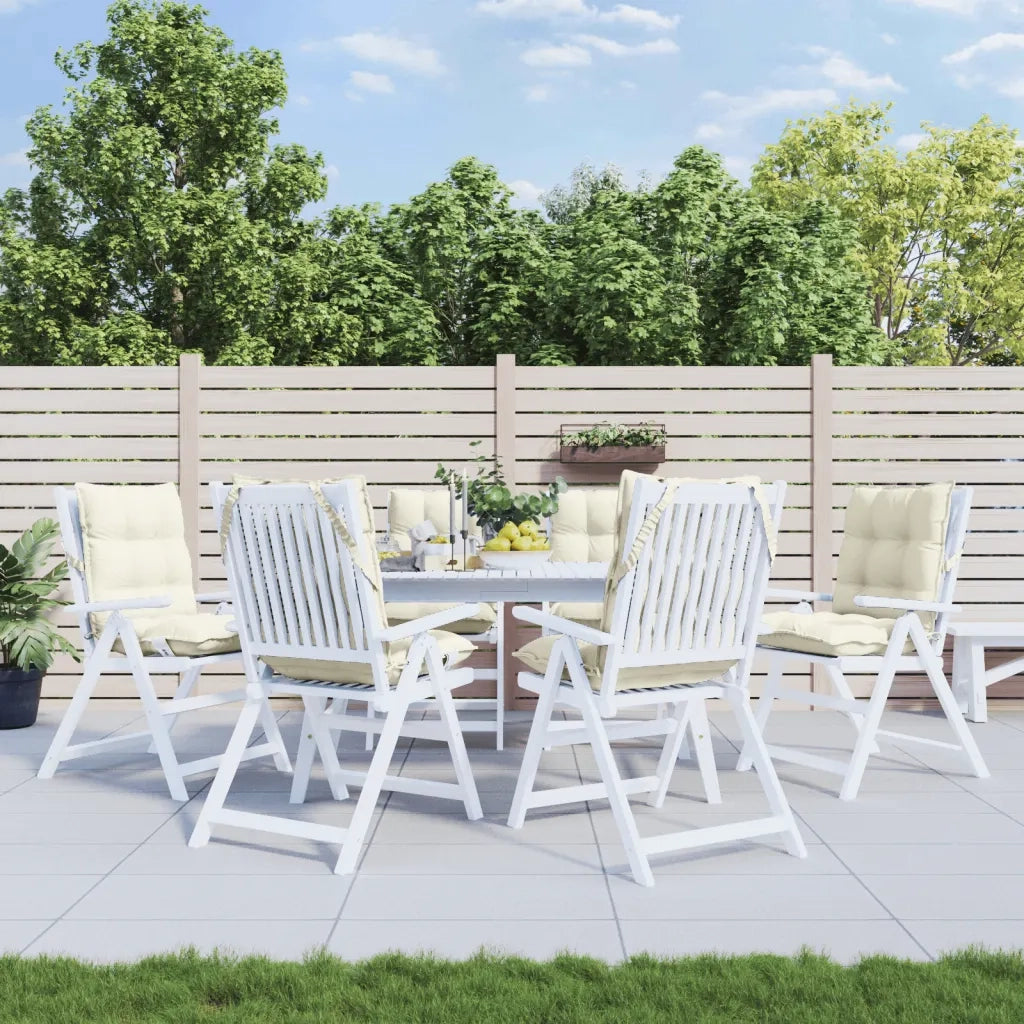 Cuscini per Sedia Schienale Basso 6 pz Crema in Tessuto Oxford 377679