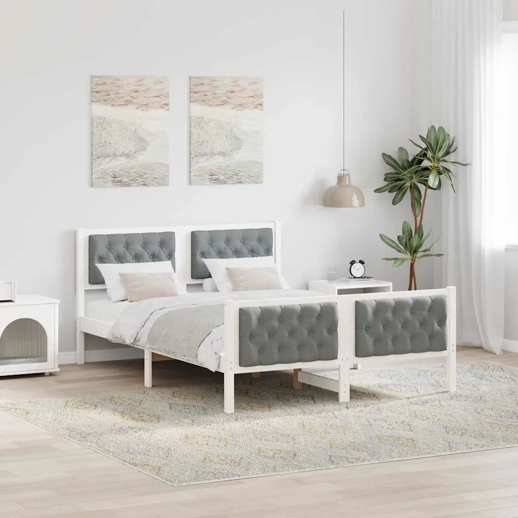 Struttura del letto Grigio chiaro 150 x 200 cm Pino massello