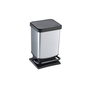 PATTUMIERA CON PEDALE 20 LT PASO ARGENTO METALLIZZATO