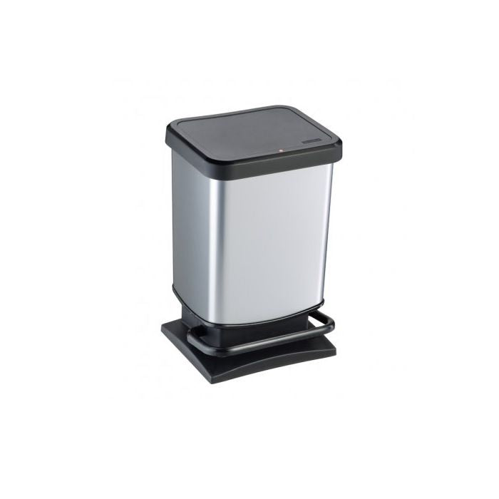 PATTUMIERA CON PEDALE 20 LT PASO ARGENTO METALLIZZATO