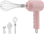Impastatrice 3 velocità wireless - asta portatile per uova e latte - spatola in acciaio inossidabile - torte di budino - rosa