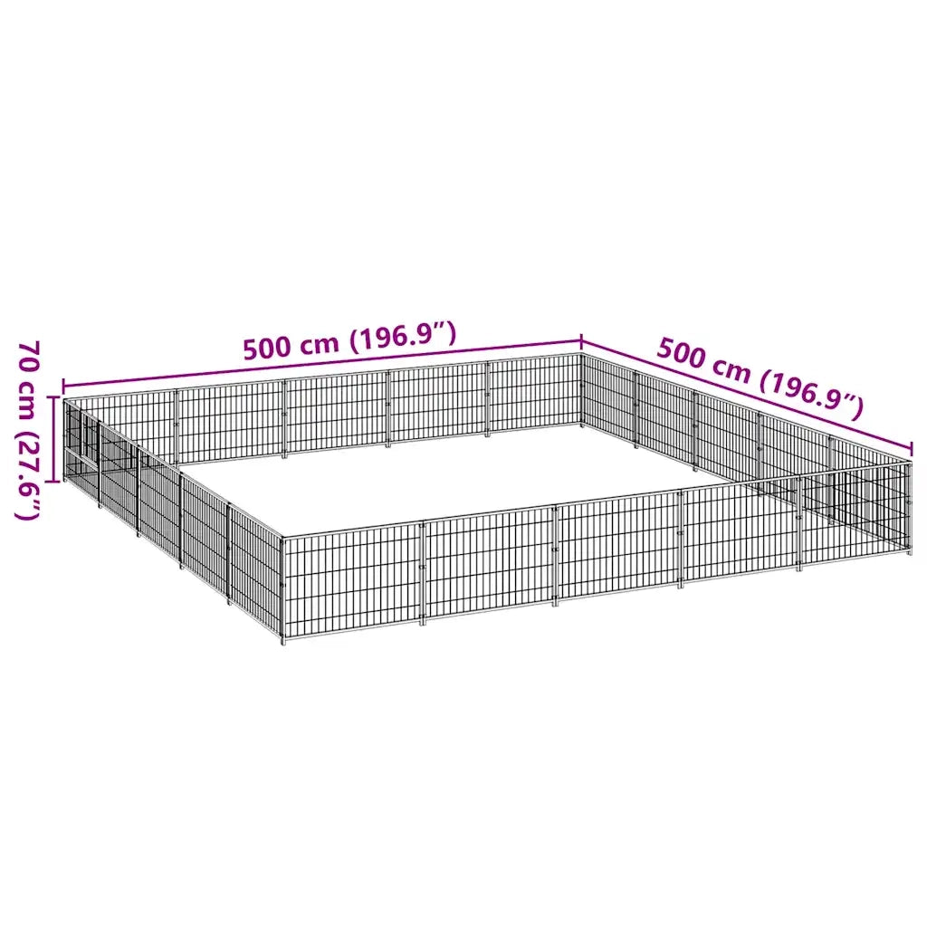 Gabbia per Cani Nera 25 mÂ² in Acciaio cod mxl 47951