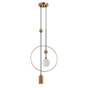 Lampada sospensione Italux Trosti 2 luci ottone 150cm