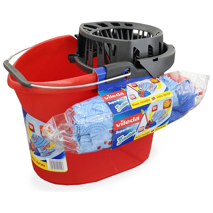 Vileda SuperMocio sistema a mocio e secchio Serbatoio singolo Rosso