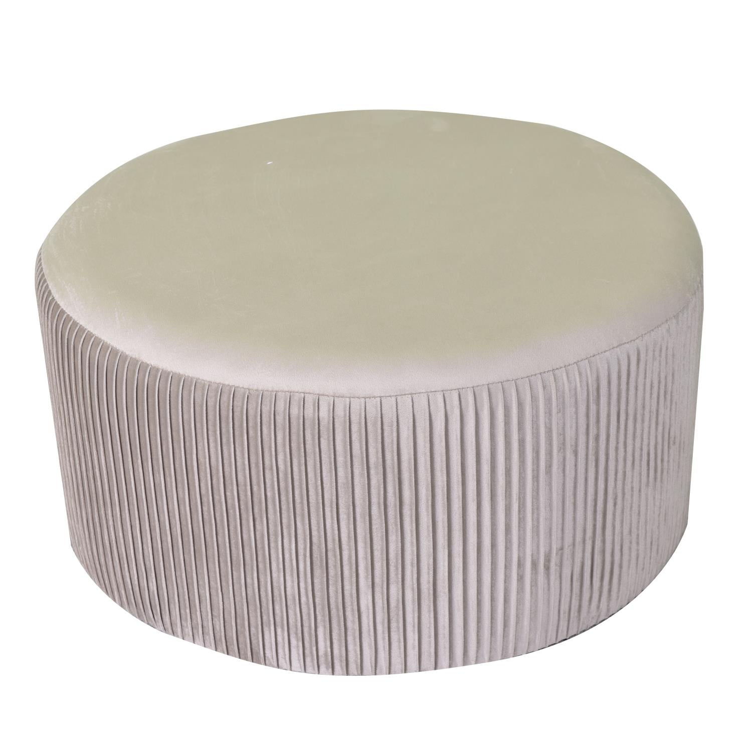 Pouf Tondo Ø56xh28 cm in Velluto Beige