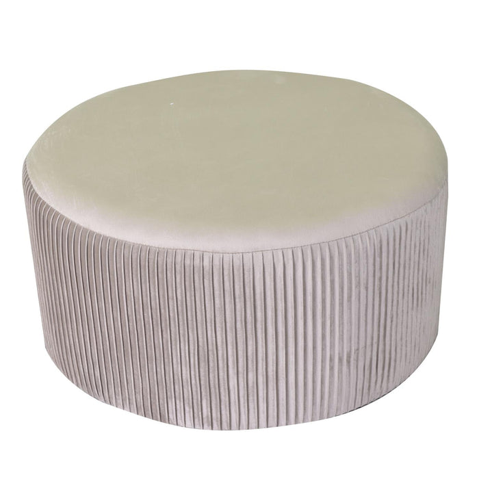 Pouf Tondo Ø56xh28 cm in Velluto Beige