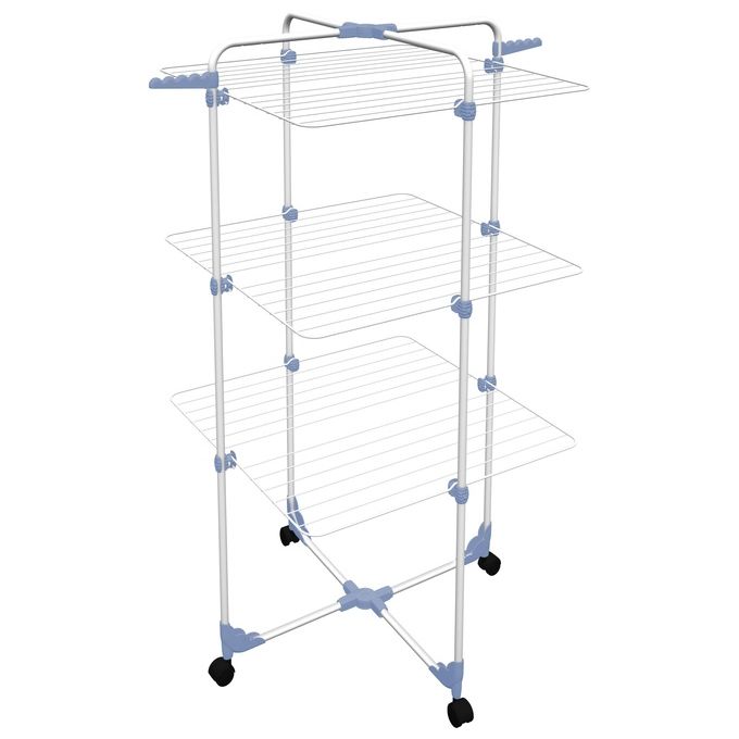Gimi Modular 3 Stendibiancheria da pavimento a torre in acciaio, 30 mt stendibili