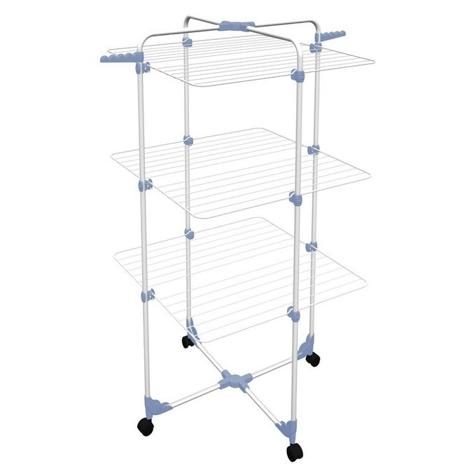 Gimi Modular 3 Stendibiancheria da pavimento a torre in acciaio, 30 mt stendibili