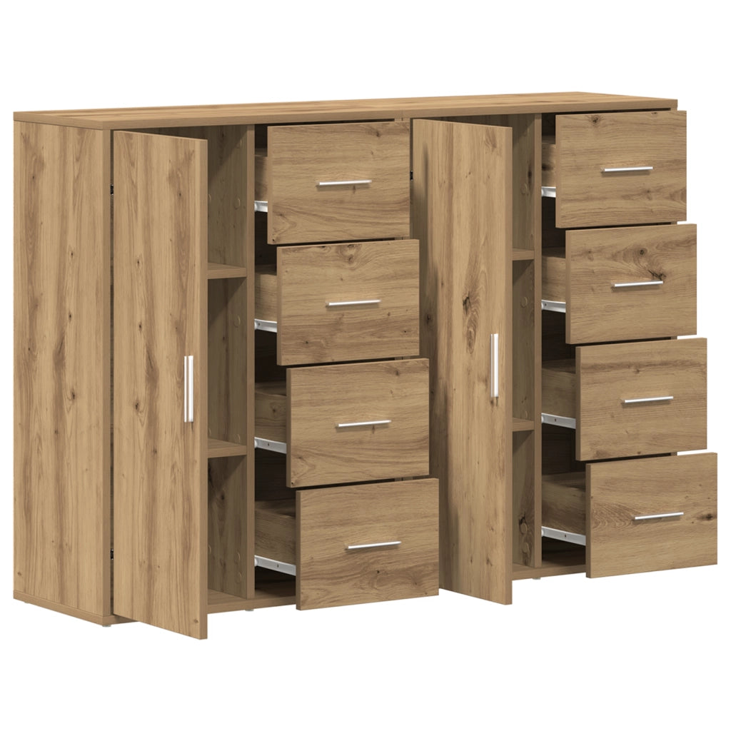 Credenze 2 pcs Rovere Artigianale 60x31x84 cm Legno Ingegnerizzato
