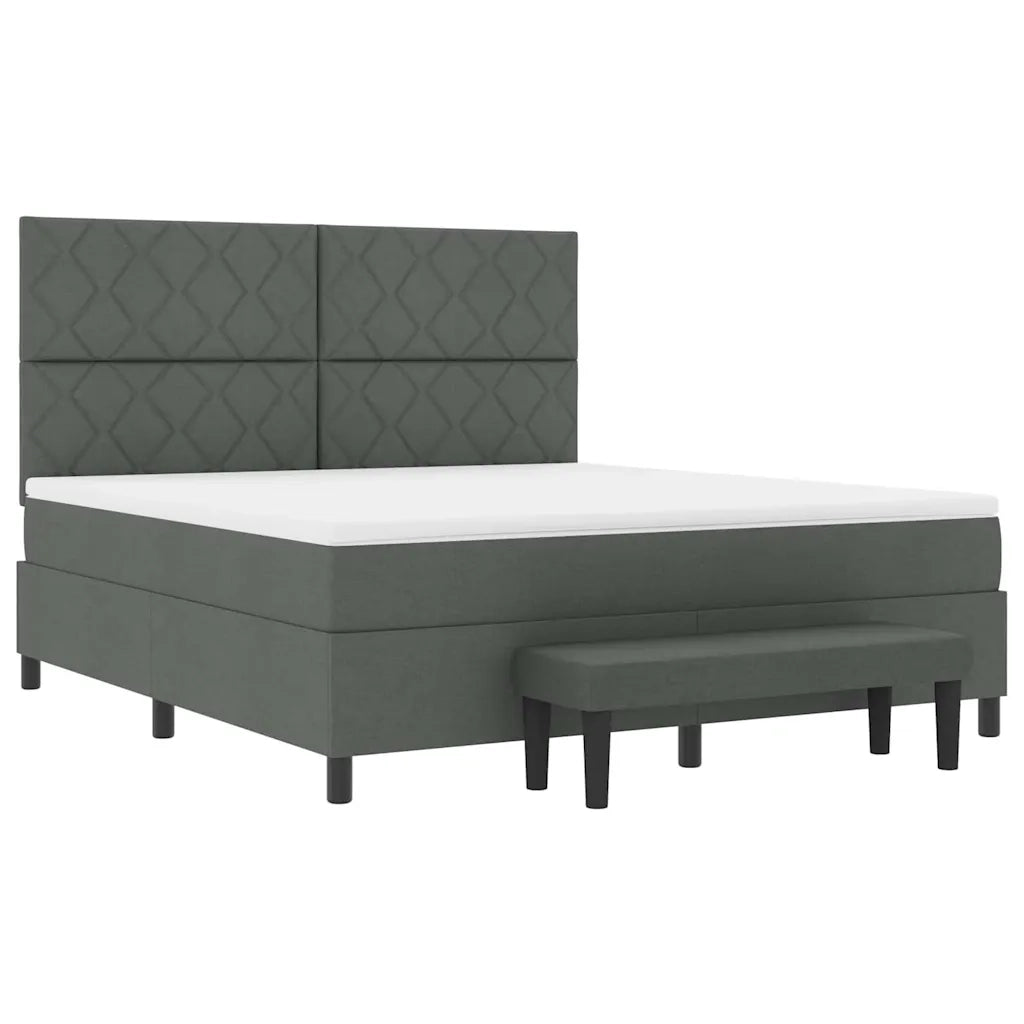 Letto a molle con testiera Grigio scuro 180 x 200 cm Tessuto 3344164