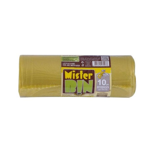 Mister Bin Sacco Immondizia Legacci Gial 70X110 Pezzi 10