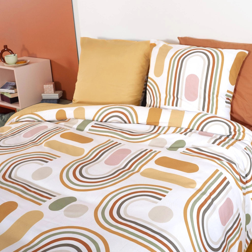 Set biancheria da letto reversibile arancione