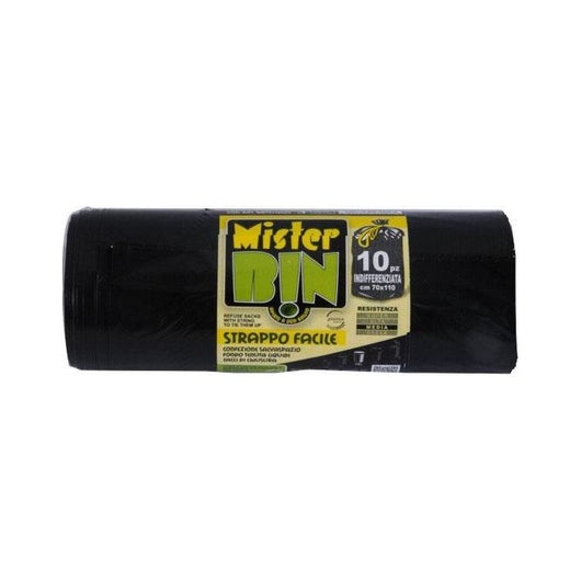 Mister Bin Sacco Immondizia Legacci Nero 70X110 Pezzi 10