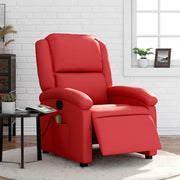 Divano Sedia-Poltrona Massaggio Elettrica Reclinabile Rosso Similpelle 766616