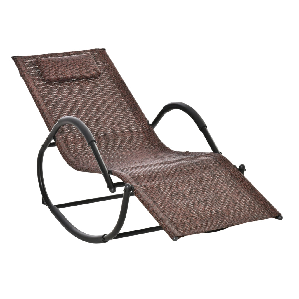 Poltrona dondolo da esterno ¨C zephmum ¨C marrone 157x60x80 cm