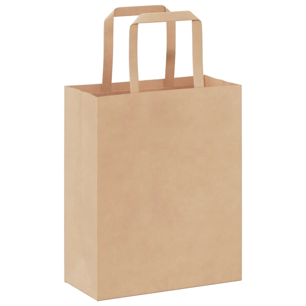 Sacchetti di Carta 250 pz con Manici Marrone 18x8x22 cm CFW5011936