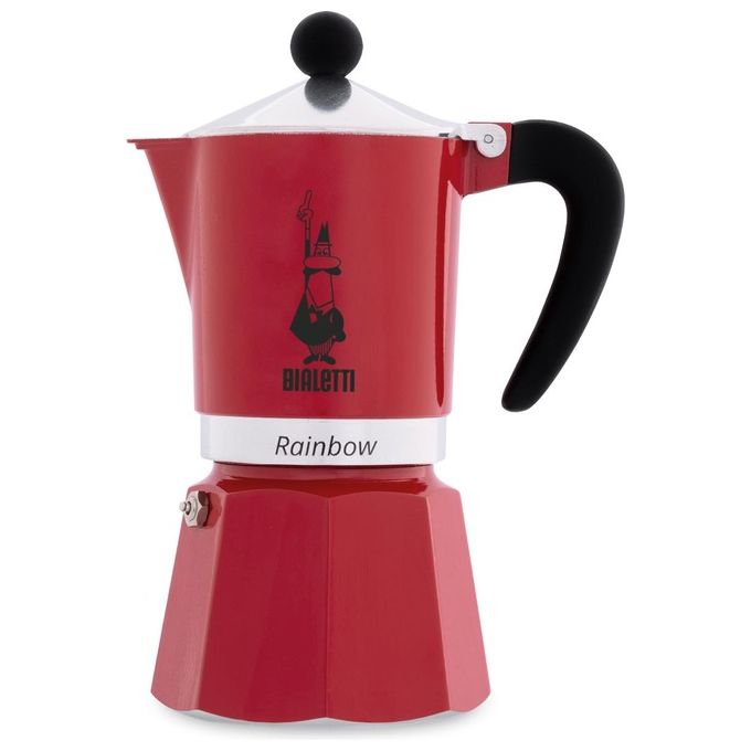 Bialetti Rainbow Caffettiera 3 tazze rossa