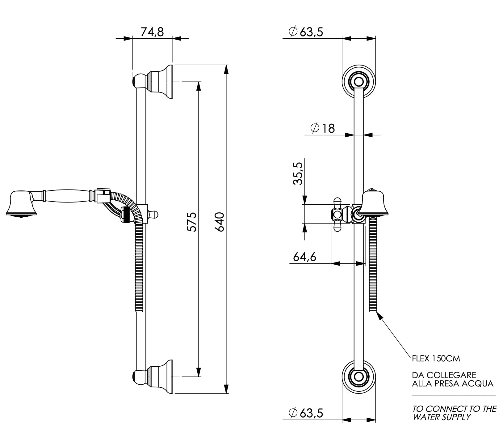 Saliscendi in ottone vintage cromato completo bronzato vecchio ottone