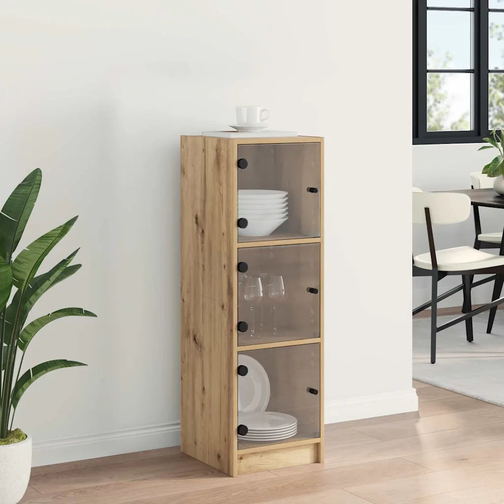 Credenza | Madia | Buffet da pranzo | Armadio da pranzo Rovere artigianale 35 x 37 x 109 cm Legno multistrato
