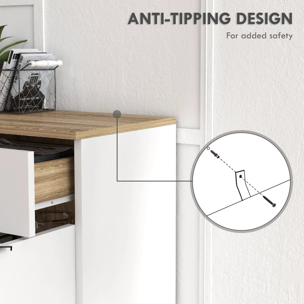 Cassettiera con Anta e Ripiani Aperti ¨C zephmum ¨C 95x35x85 cm