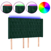 Testiera | Testata a LED Verde Scuro 147x16x118/128 cm in Velluto