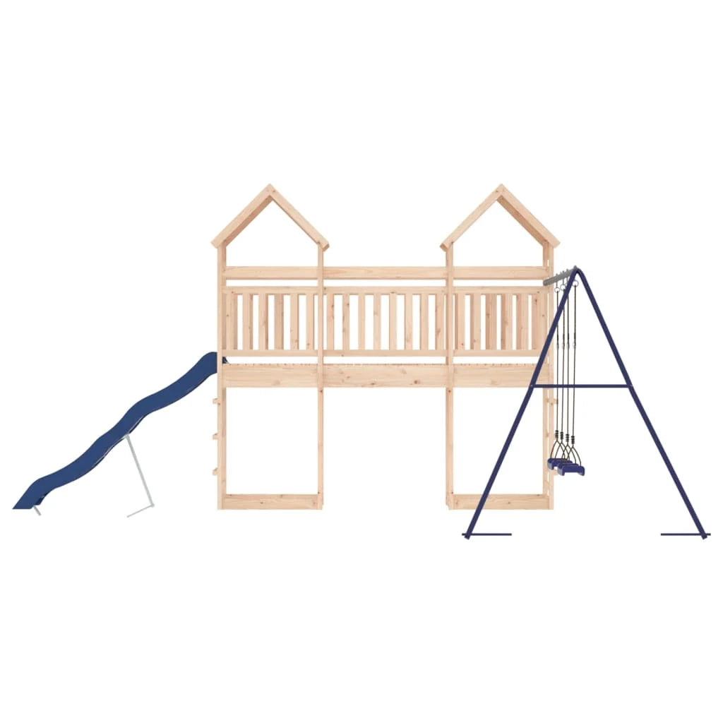 Altalene per parco giochi all'aperto scivolo altalene robuste giochi da giardino 315 x 558 x 264 cm legno di pino massiccio 02_0004786