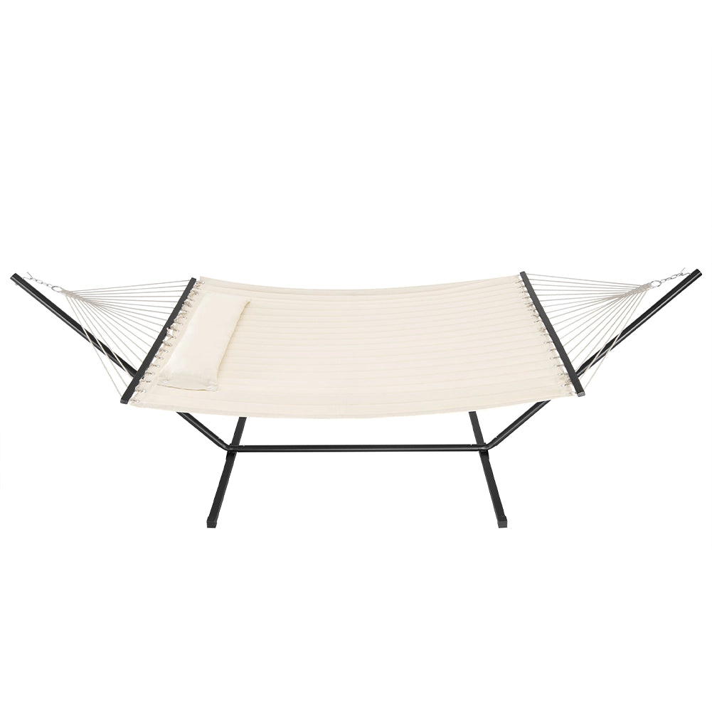 Amaca da Giardino Brasiliana Beige con Cuscino e Supporto Acciaio Portata 200 kg