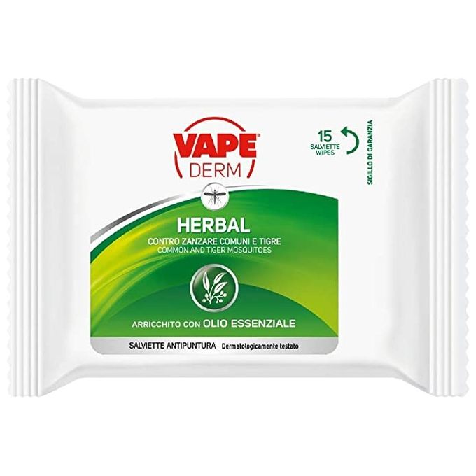 Vape Derm Herbal Salviette Adulti 15 Pezzi