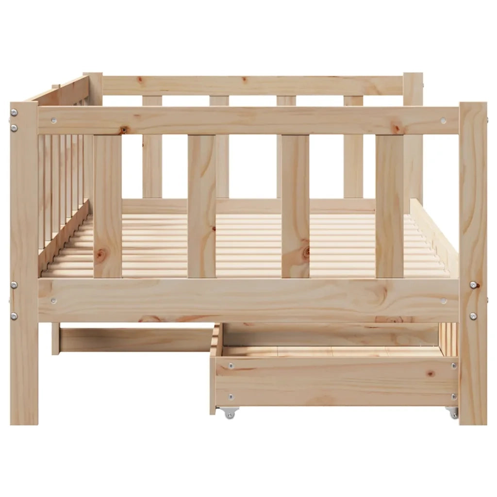 Dormeuse con Cassetti 90x190 cm in Legno Massello Pino
