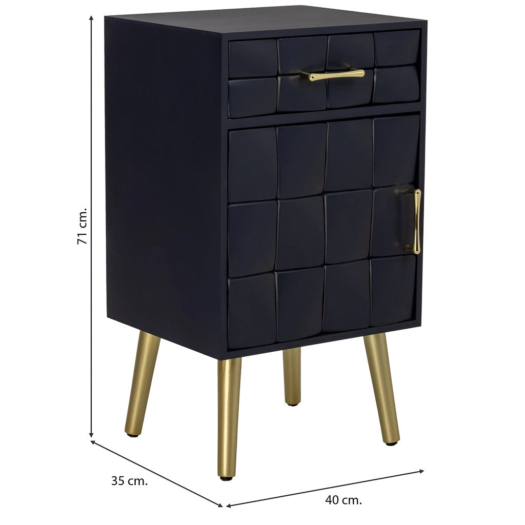 Comodino in legno nero 40x35x71h cm