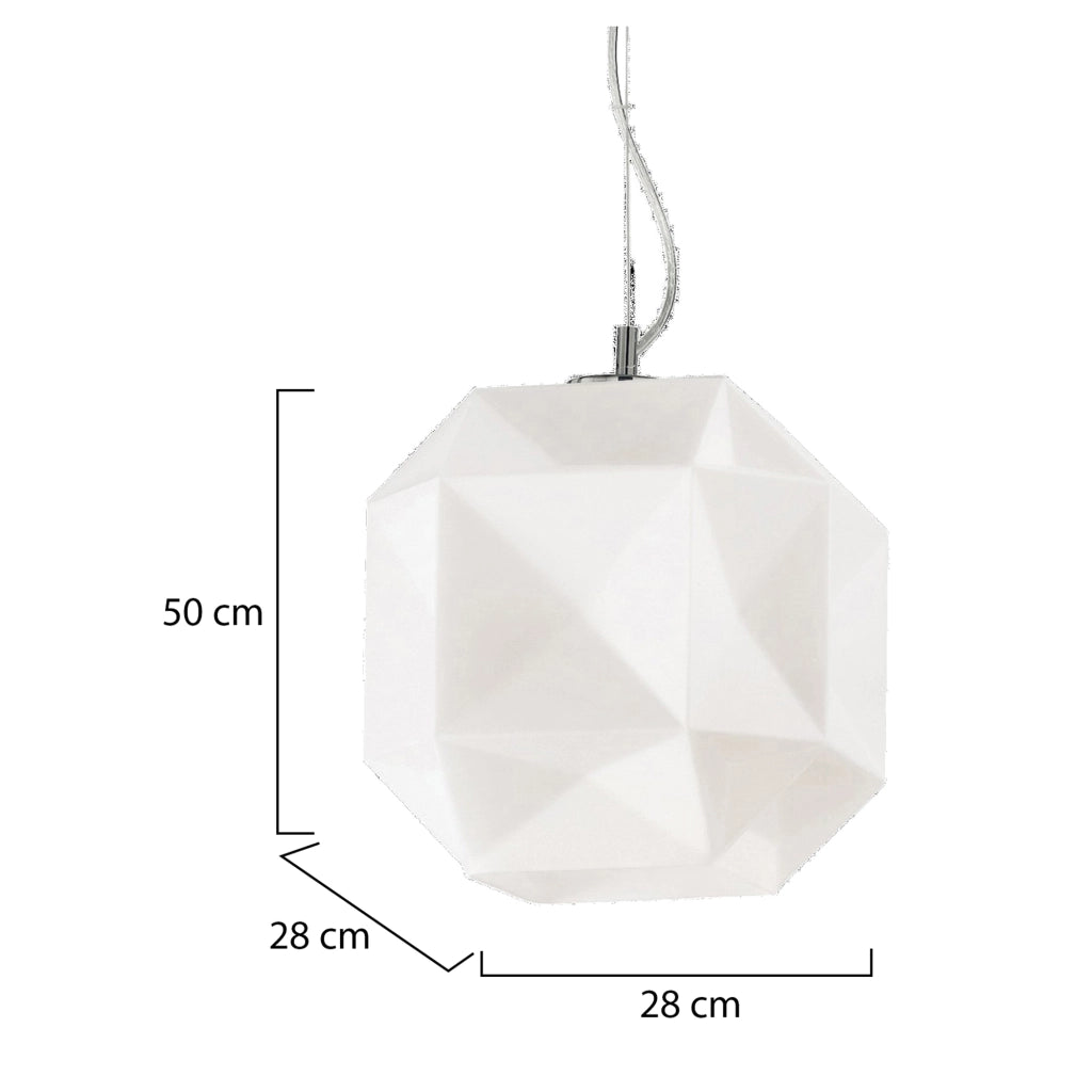 Piozzano, Lampada a Sospensione Materiale Struttura in Vetro, Bianco
