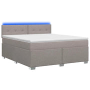 Letto con Box Spring, Materasso e LED Tortora 140 x 200 cm 3451963