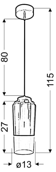 Candellux Tube 31-51288 sospensione vetro viola E27 13cm