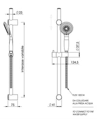 Saliscendi regolabile universale completo multigetto