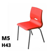 SEDUTA SALICE h43cm, struttura grigia, seduta rosso SD.ST.4GF.M5.RS