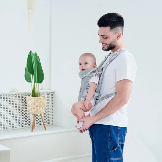 Draagdoek Multifunzionale Ergonomico Leggero Respirante Grigio per Bambini