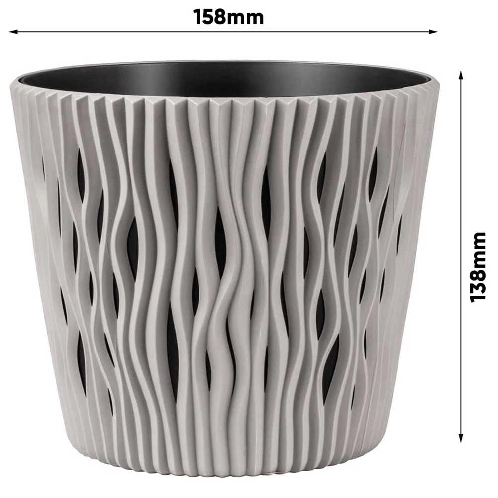 Fioriera Vaso Decorativo Design Moderno Fiori Piante Casa Esterno 16cm Grigio