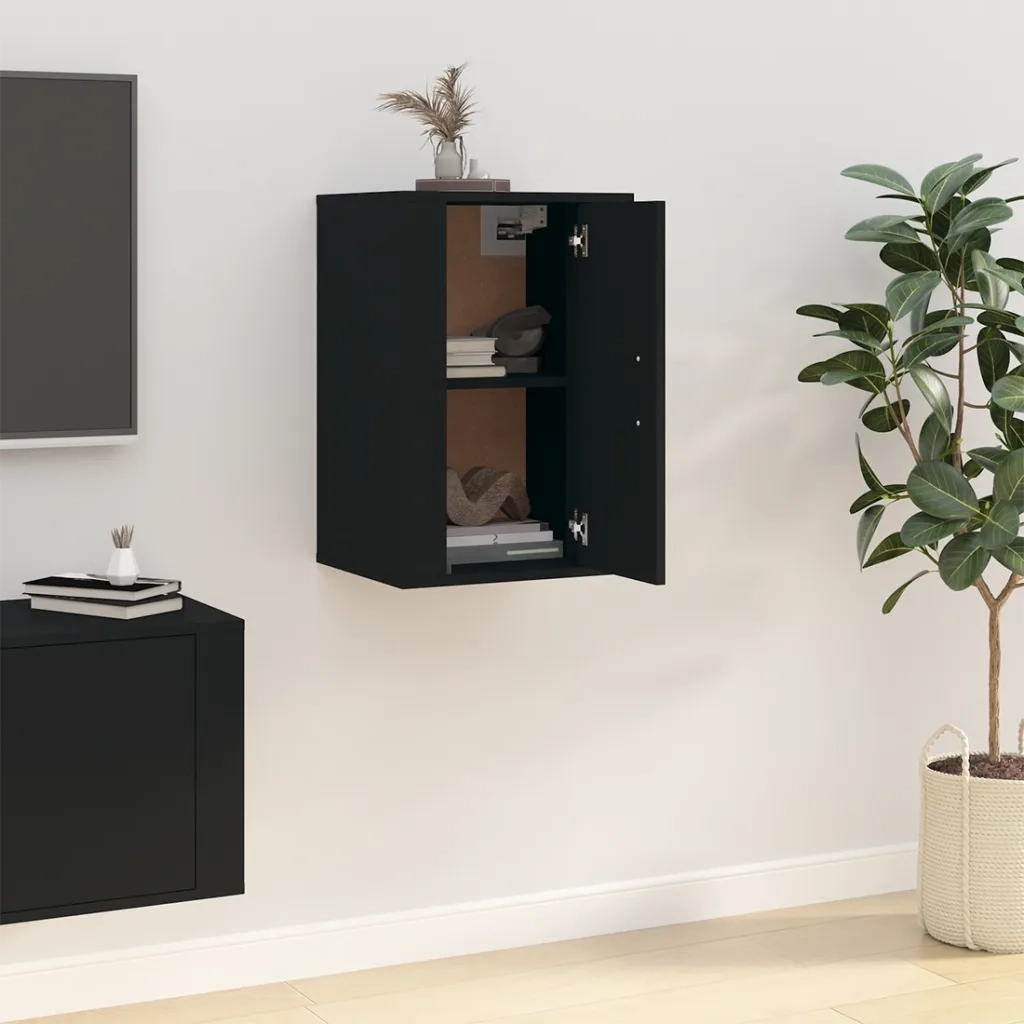 Mobile Porta TV a Parete Nero 40x34,5x60 cm 816658